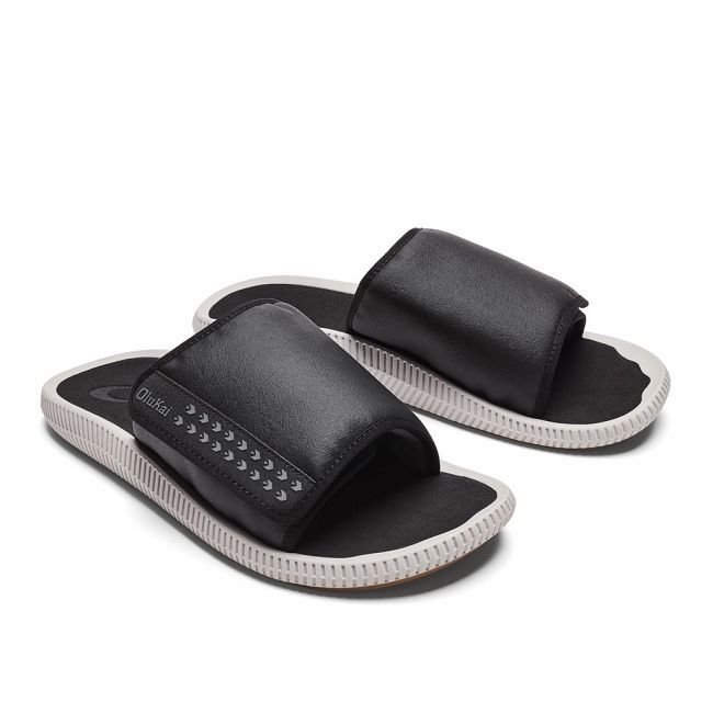 Sandalias Olukai Ulele ‘Olu - Sandalias Hombre Negros 20749-618